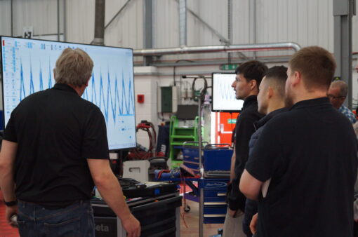 Oscilloscope in use