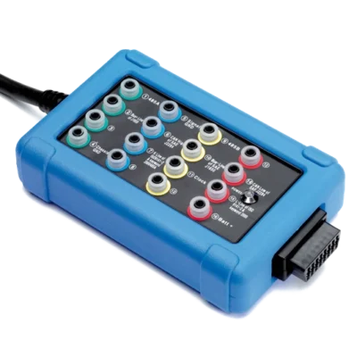 PicoScope CAN test box for vehicle network diagnostics via OBD port